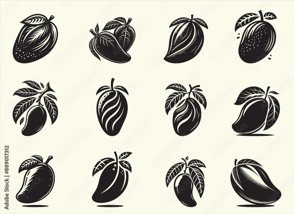 Mango Silhouette Vector Illustration