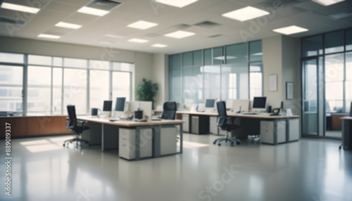 Blurred office background. modern office. contemporary office setting. key up. 