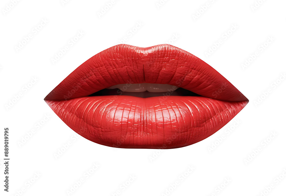 A pair of full, slightly parted red lips on a white background. Perfect for beauty and cosmetics advertising, fashion editorials, or Valentine's Day promotions. A pair of full, slightly parted red lips on a white background. Perfect for beauty and cosmetics advertising, fashion editorials, or Valentine's Day promotions.