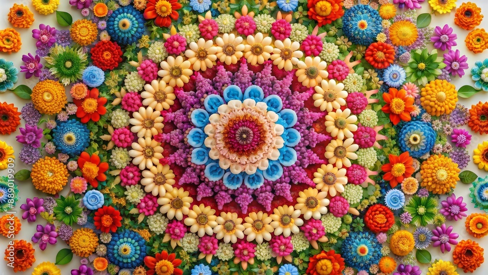 Beautiful and intricate mandala made out of colorful flowers, floral, design, pattern, symmetry, vibrant, nature, art Beautiful and intricate mandala made out of colorful flowers, floral, design, pattern, symmetry, vibrant, nature, art