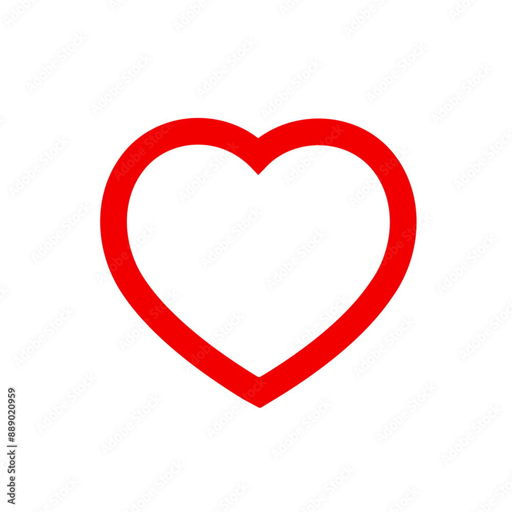 Valentine red heart icon. Heart shape on white background. Valentine red heart icon. Heart shape on white background.