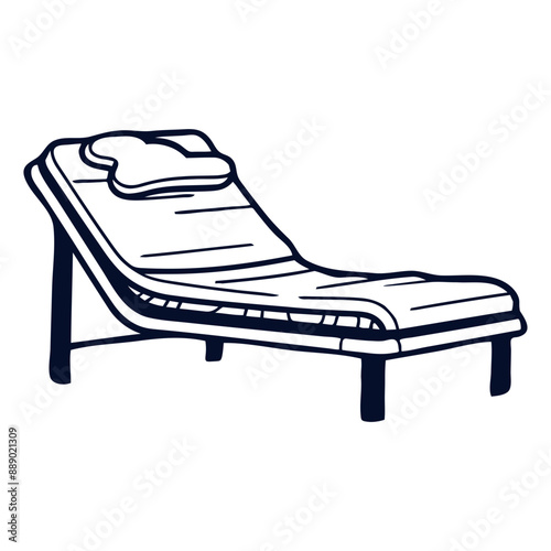 chaise longue on white background