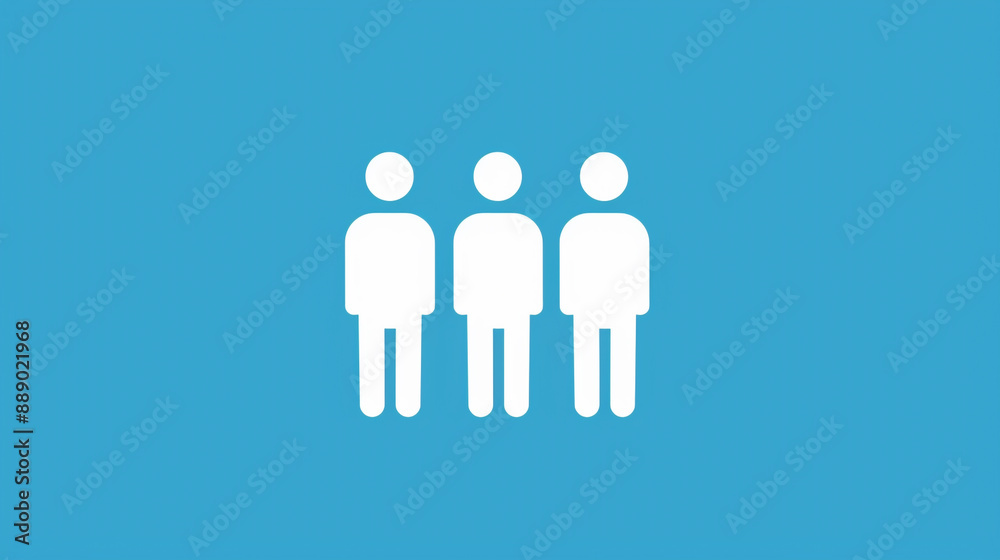 A minimalist icon showing three individuals standing together. A minimalist icon showing three individuals standing together.