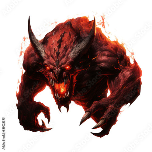 Obraz w ramie devil monter isolated on white