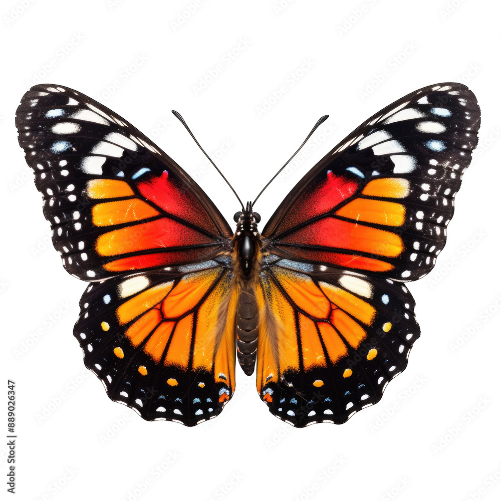 Fototapeta premium monarch butterfly in cartoon style