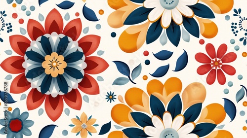 Seamless pattern bright and colorful mandala design