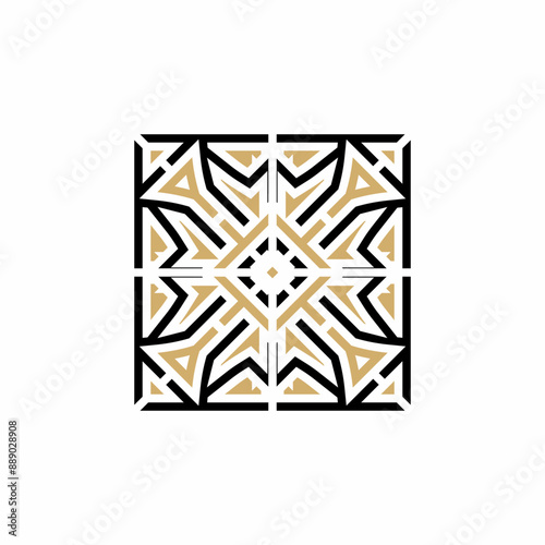 Modern tiles logo in monoline style	