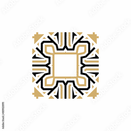 Modern tiles logo in monoline style	