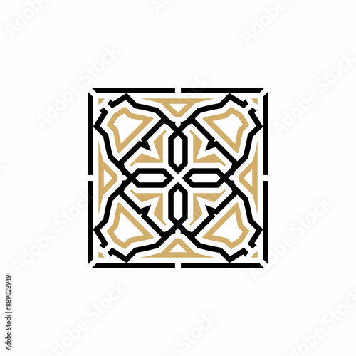 Modern tiles logo in monoline style	