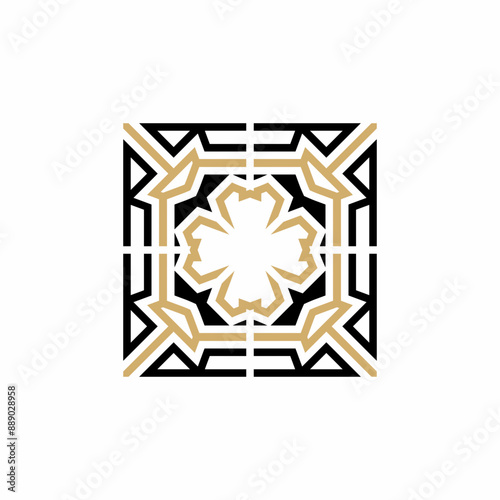 Modern tiles logo in monoline style	