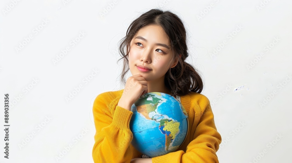Korean woman holding a globe looking thoughtful wh 154 globe, woman, earth, world, planet, holding, business, hand, global, environment, businesswoman, beauty, concept, people, child, map, ball, smil Korean woman holding a globe looking thoughtful wh 154 globe, woman, earth, world, planet, holding, business, hand, global, environment, businesswoman, beauty, concept, people, child, map, ball, smil