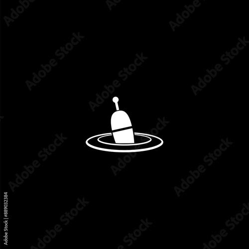 Fishing float icon isolated on dark background