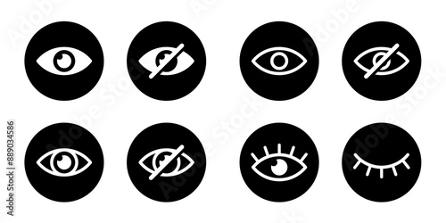 vector eye icon for visible and invisible passwords	