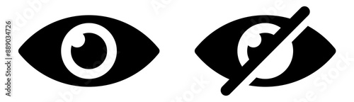 vector eye icon for visible and invisible passwords	