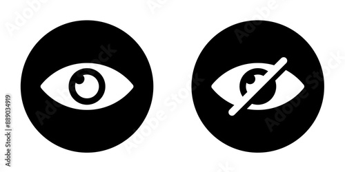 vector eye icon for visible and invisible passwords	