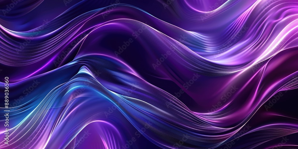 Obraz premium An ethereal masterpiece of fluid lilac and violet waves, this abstract painting evokes a sense of wild emotion and transcendent beauty through its vibrant use of purple hues