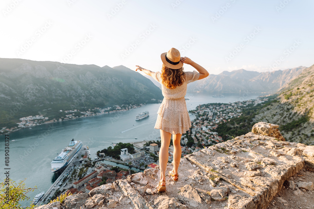 Young attractive female tourist exploring new city at summer. Europe travel. Lifestyle, vacation, tourism, nature, active life. Young attractive female tourist exploring new city at summer. Europe travel. Lifestyle, vacation, tourism, nature, active life.