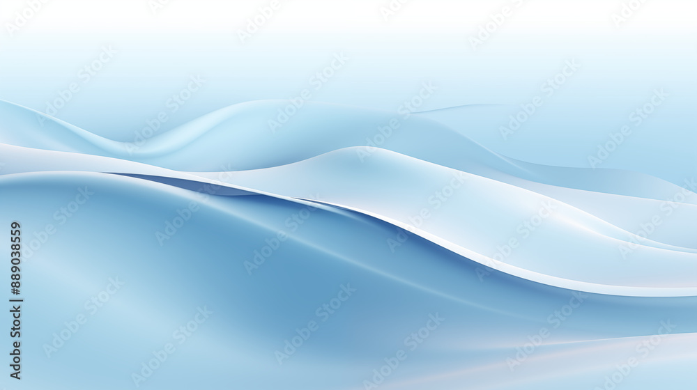 Fototapeta premium Smooth Blue Wave Design Gentle Gradient and Soft Lines