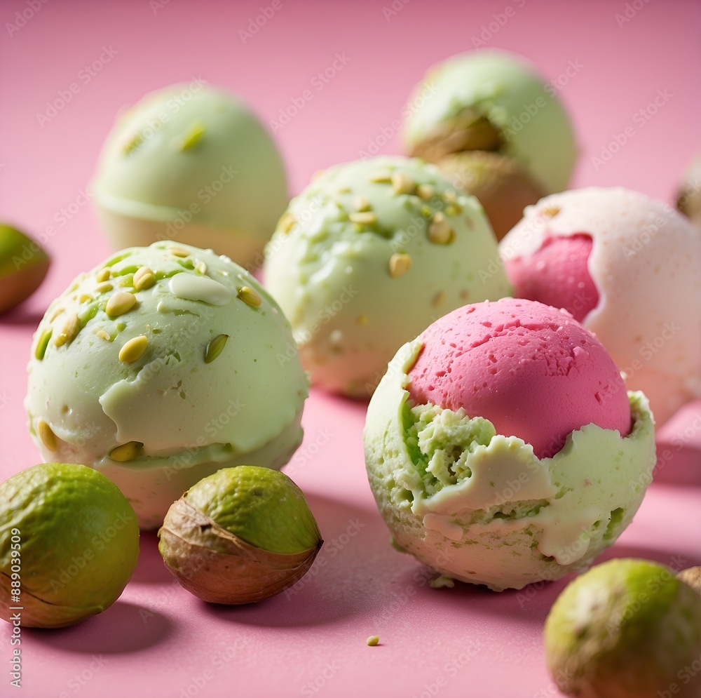 ice cream balls with mint ice cream balls with mint