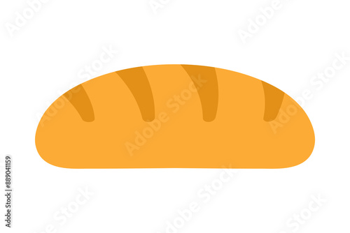 Bread icon, bread loaf flat icon.