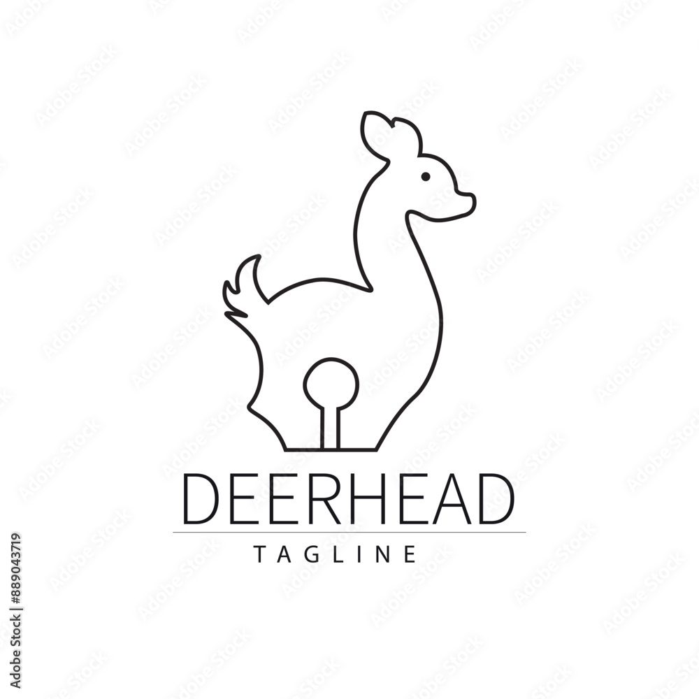 Vector illustration of deer head logo design Vector illustration of deer head logo design