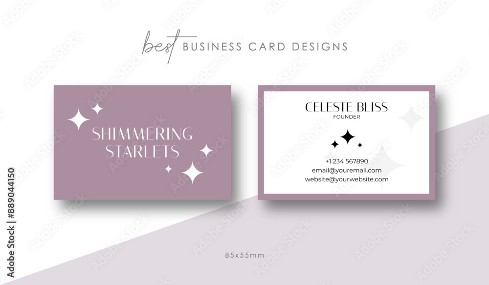 Fototapeta premium Minimal Business Card Design Template With Stars