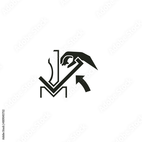 ISO warning safety signs_warning ; hand crushing between press brake symbol only