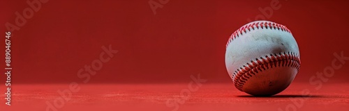 A Baseball Resting on Red Painted Surface