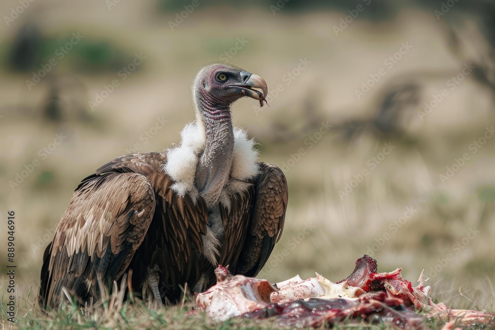 Fototapeta premium Scavenger Bird on Animal Remains