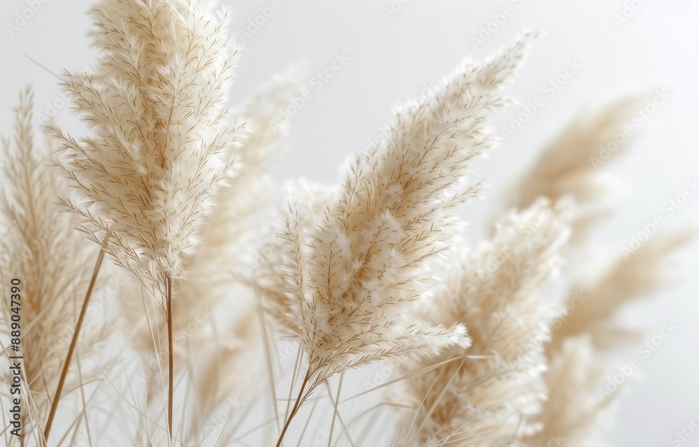 Fototapeta premium Dried Pampas Grass Bouquet in White Background