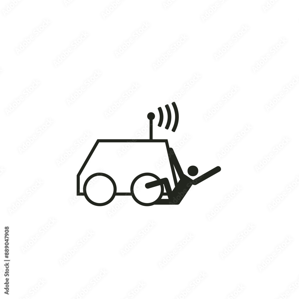 ISO warning safety signs_warning ; run over by remote operator controlled machine symbol only ISO warning safety signs_warning ; run over by remote operator controlled machine symbol only