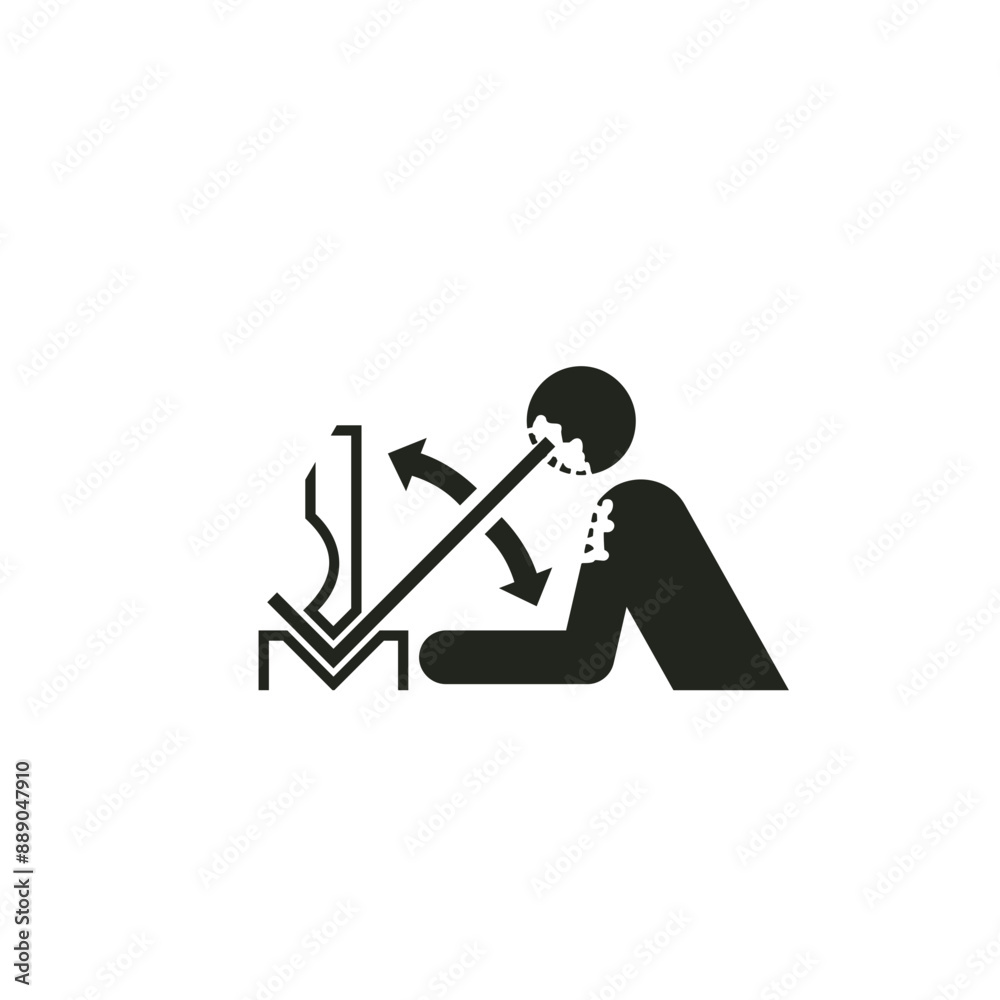 ISO warning safety signs_warning ; rapid movement of workpiece in press brake symbol only ISO warning safety signs_warning ; rapid movement of workpiece in press brake symbol only