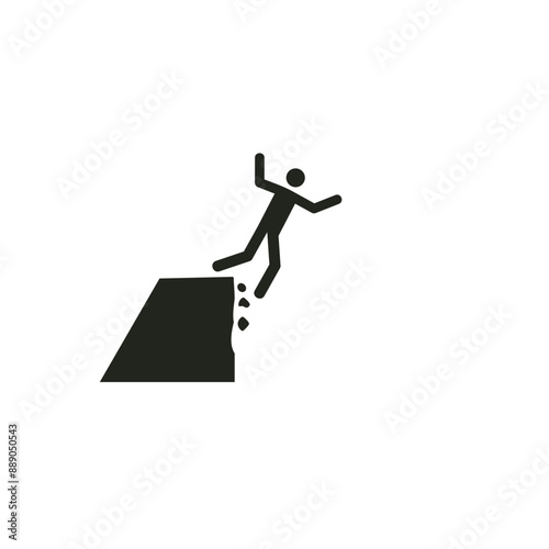 ISO warning safety signs_warning ; unstable cliff edge symbol only
