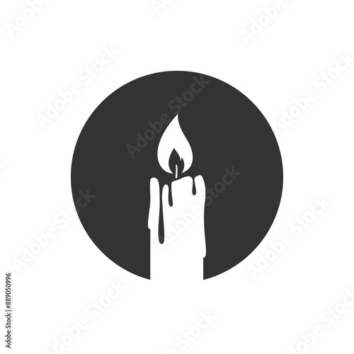 Candle graphic icon. Candle sign isolated on white background. Vector illustration