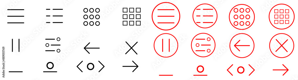 Set icons menu for apps and web. Hamburger Menu Icon. Vector illustration