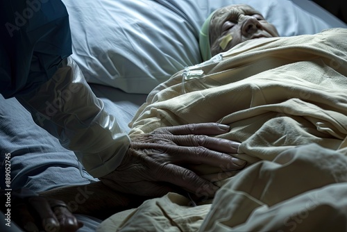 Elderly Patient in Hospital Bed © jambulart