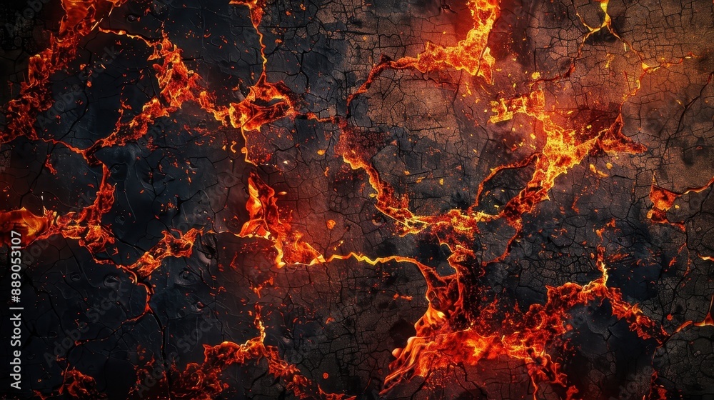 A long, fiery line of fire is shown in the image. The fire is so long that it is stretching across the entire frame. Concept of danger and destruction A long, fiery line of fire is shown in the image. The fire is so long that it is stretching across the entire frame. Concept of danger and destruction