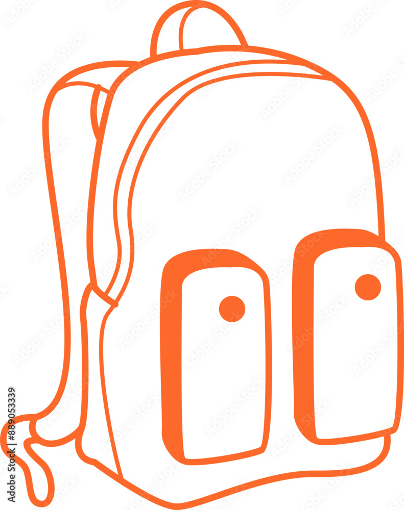 Fototapeta premium School Backpack Line art