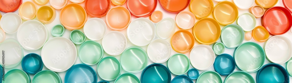 Whimsical Bubble Delight - Playful Organic Shapes Background with Detailed Variety of Bubbles in Various Sizes for a Fun Design Element