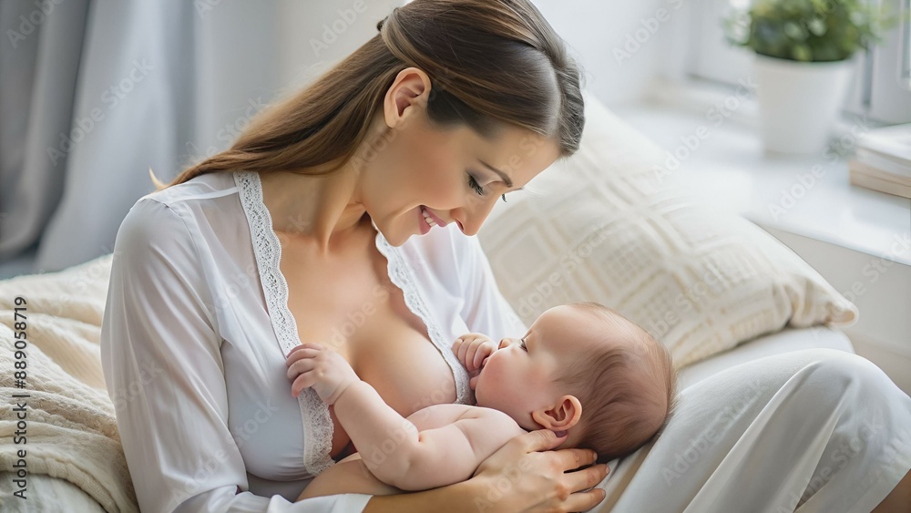 bébé tétant le sein de sa maman