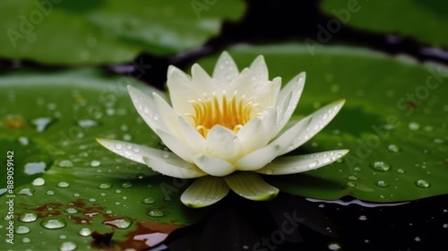 Wallpaper Mural White Water Lily in Bloom Torontodigital.ca