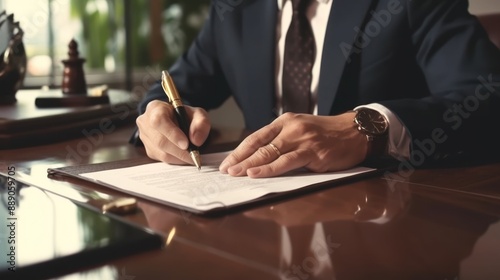 Businessman Signing a Document