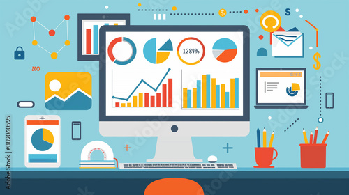 Wallpaper Mural Digital marketing analysis for business growth and sales strategy Torontodigital.ca