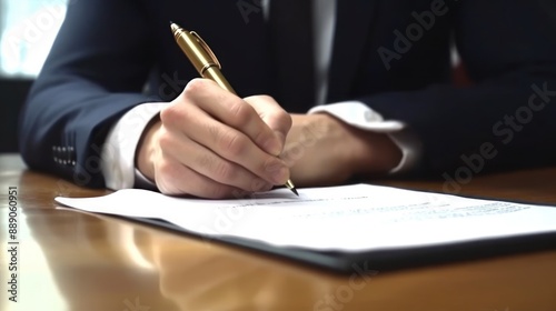 Businessman Signing a Document