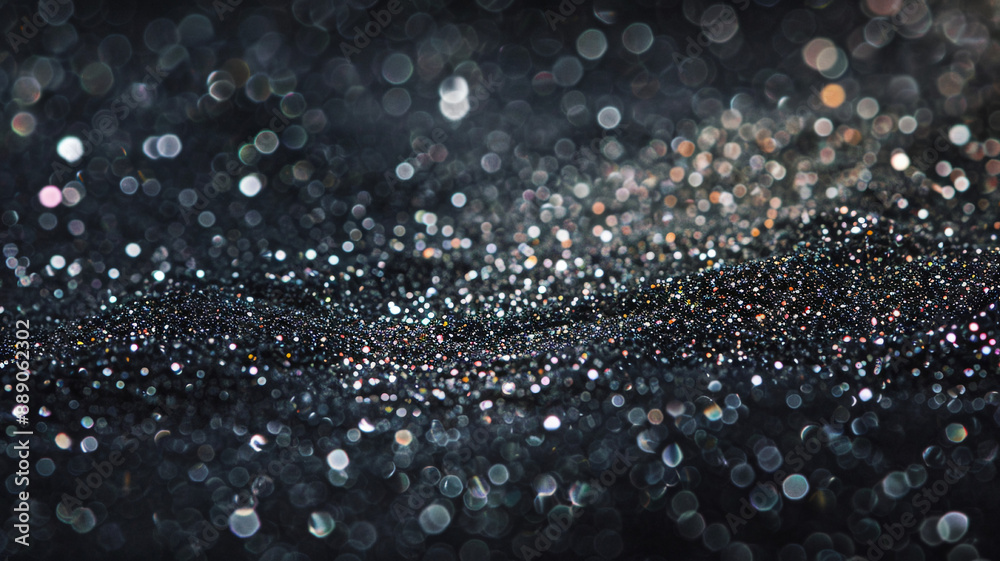 Abstract Glittering Beautiful black background with silver Shimmering Particles against black Abstract Glittering Beautiful black background with silver Shimmering Particles against black