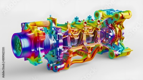 In-Depth Multiphysics Finite Element Analysis of Engine Component: Coupled Thermal-Structural Simulation Demonstrating Temperature and Stress Variations