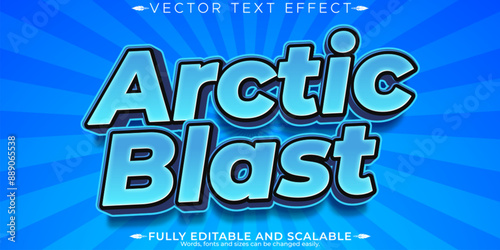 Ice editable text effect, customizable arctic and cold 3d font style