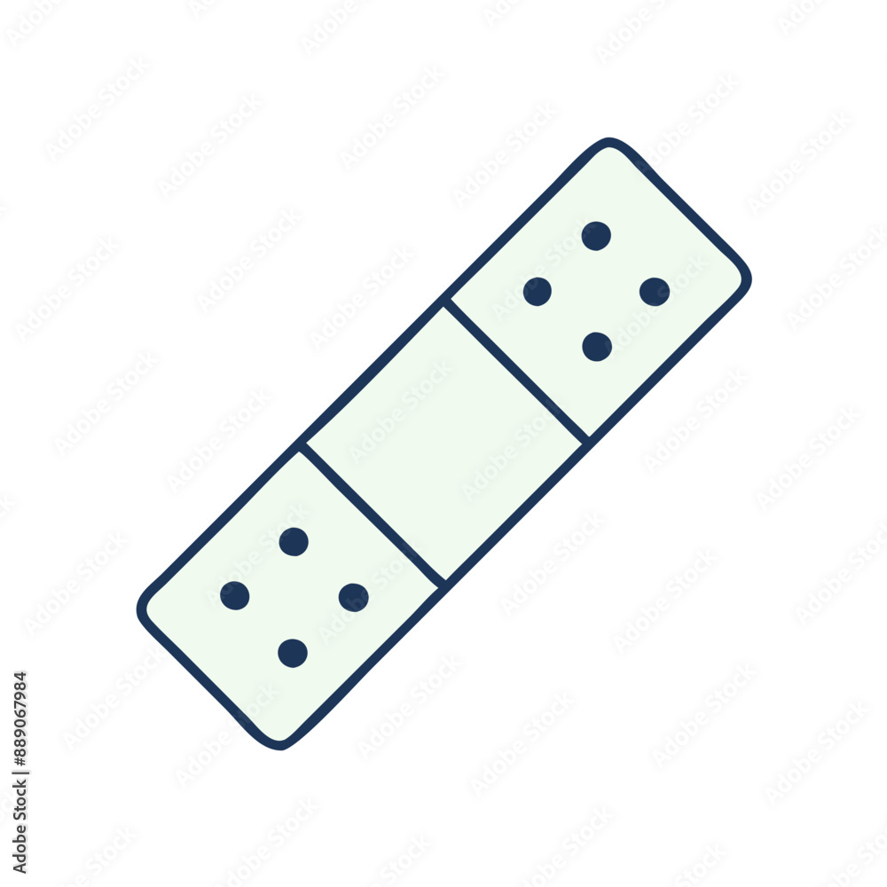 Minimalist Band-Aid Icon, Blue and White, First Aid Symbol with Copy Space Minimalist Band-Aid Icon, Blue and White, First Aid Symbol with Copy Space