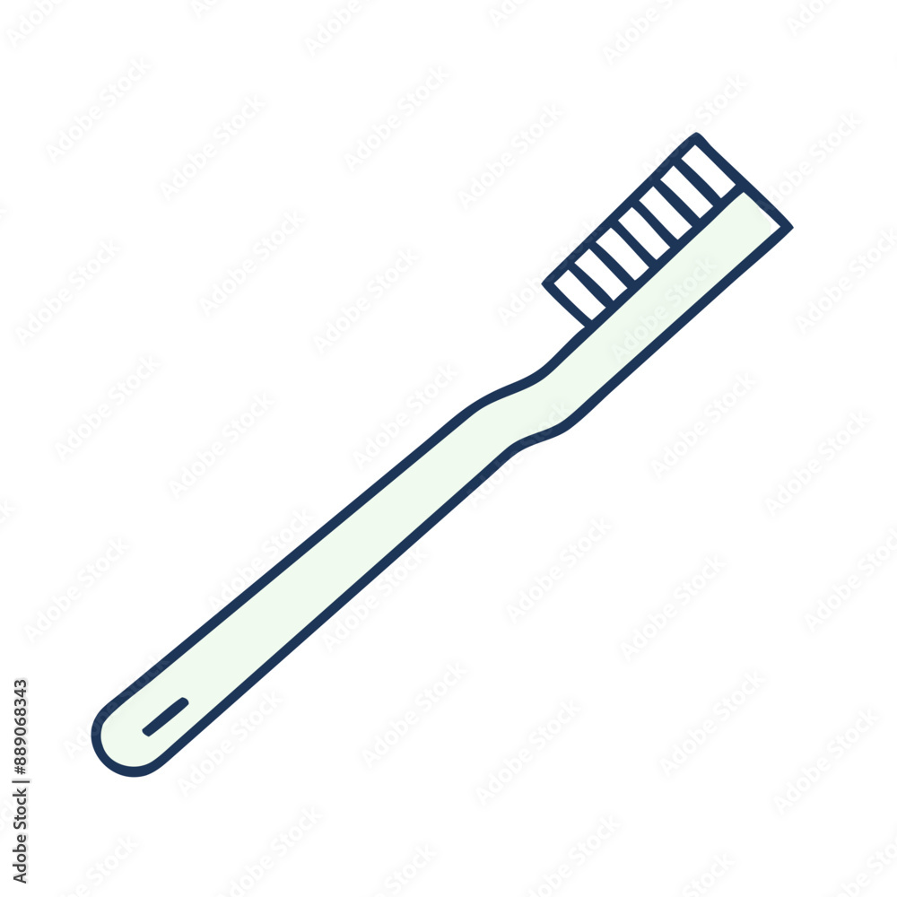 Minimalist Toothbrush Icon, Blue and White, Dental Care Symbol with Copy Space Minimalist Toothbrush Icon, Blue and White, Dental Care Symbol with Copy Space
