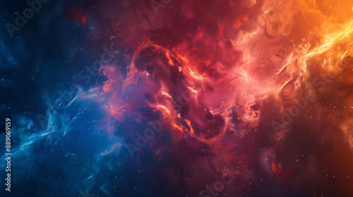 Abstract space background with colorful swirling nebulae stars